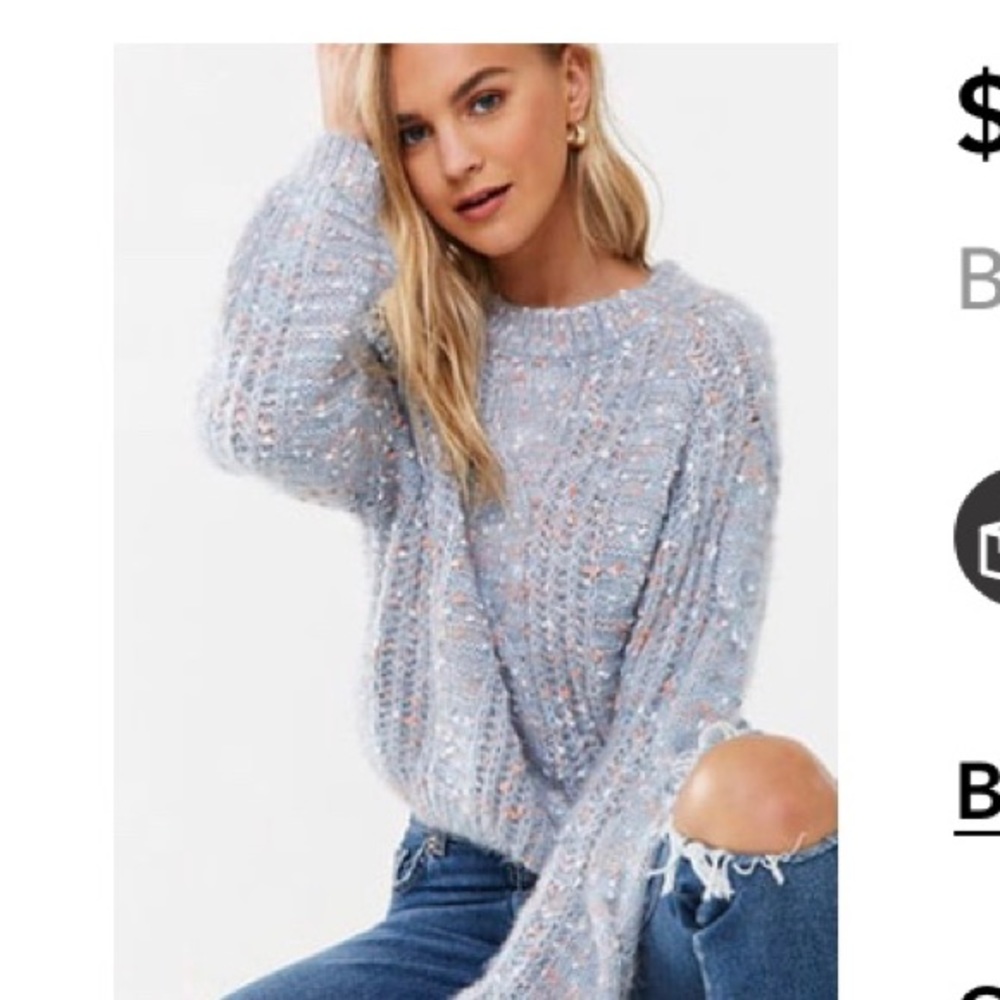 Brushed round neck sweater